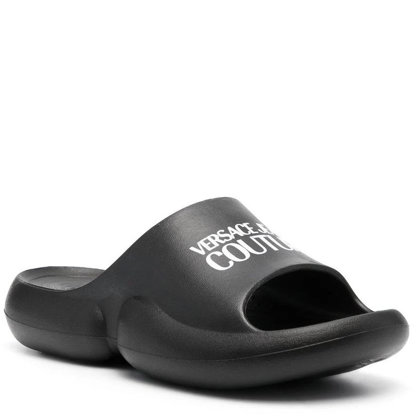 VERSACE JEANS CUTURE Šlepetės vyrams, Juoda, Fondo tago slippers 1