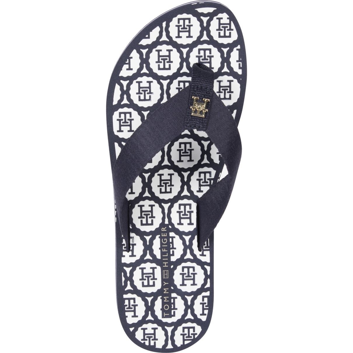 TOMMY HILFIGER Pliažo šlepetės per pirštą moterims, Mėlyna, Emblem beach sandal 3
