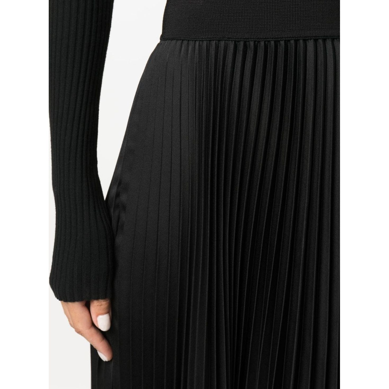 JOSEPH Maxi sijonas moterims, Juoda, Ade skirt knit weave plisse 4