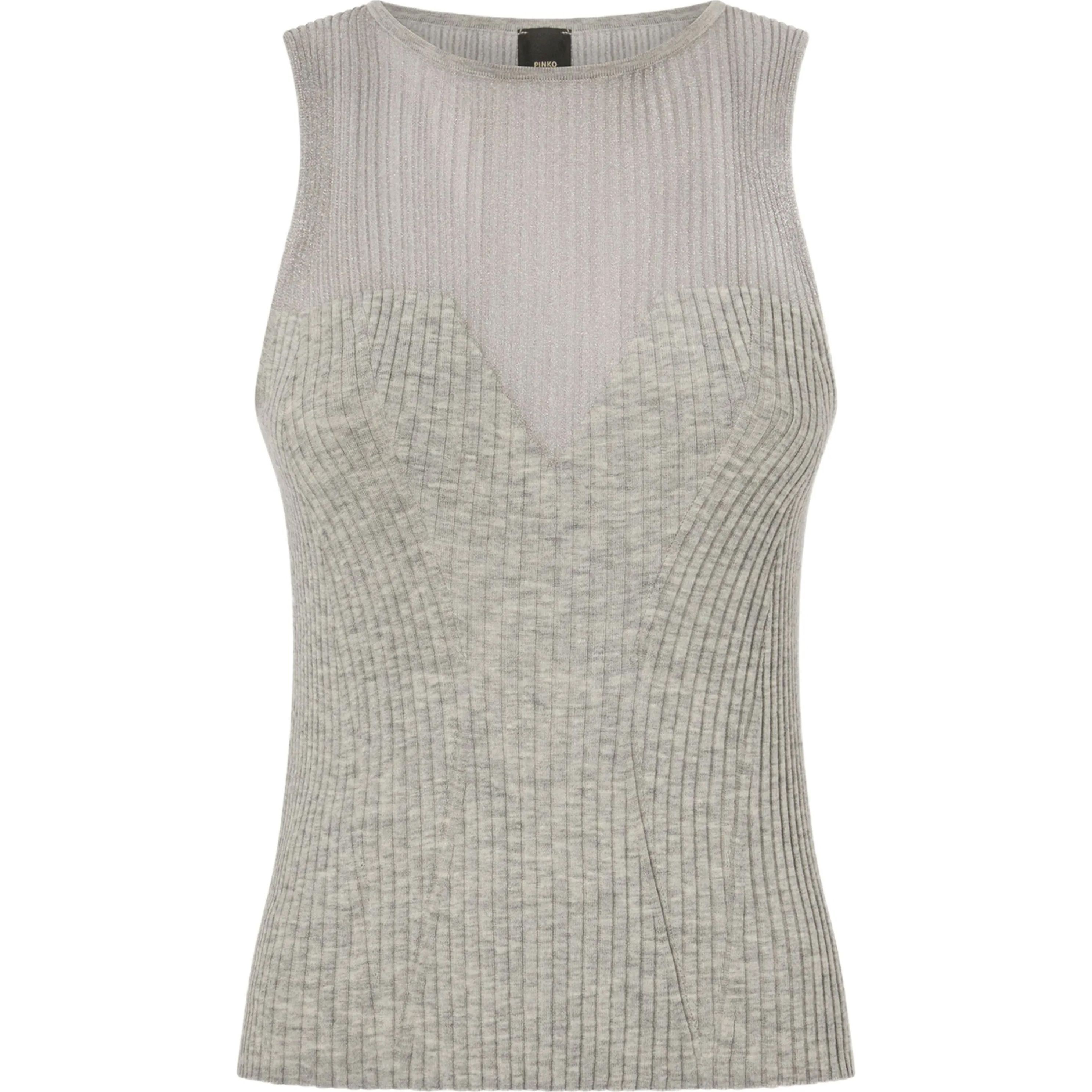 PINKO Marškiniai be rankovių moterims, Pilka, Shispare blouse 1