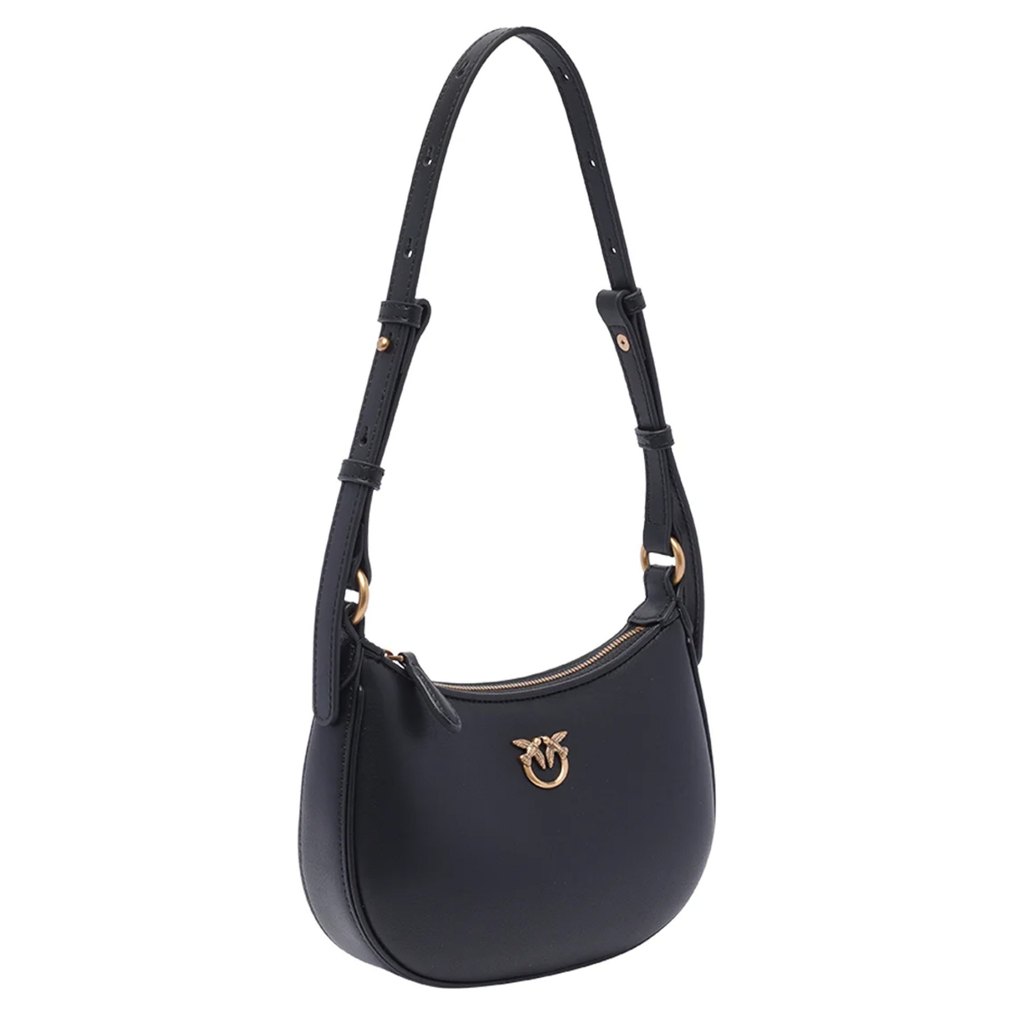 PINKO Rankinė moterims, Juoda, Half moon baby vitello seta 2