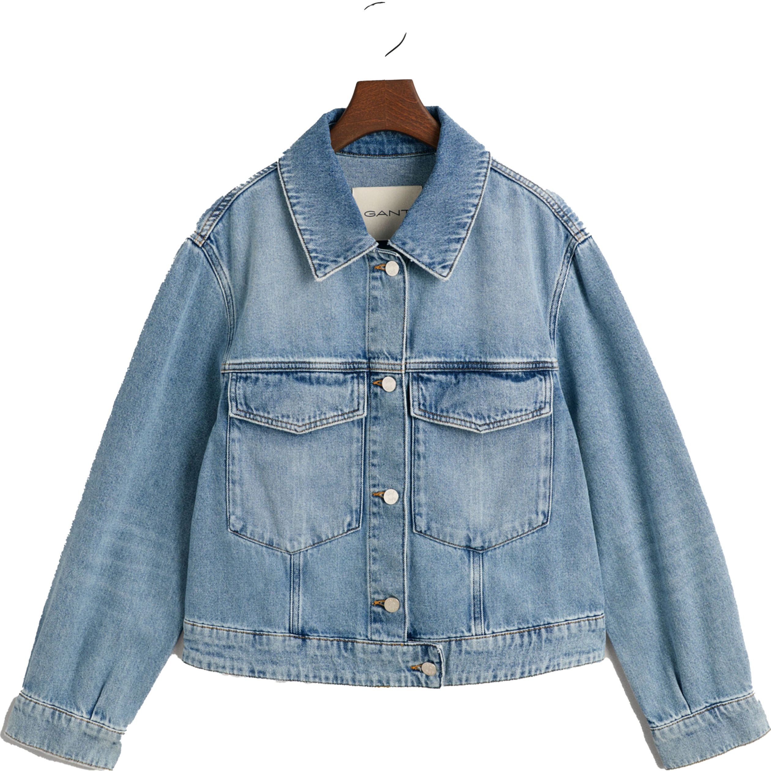 GANT Striukė moterims, Mėlyna, CROPPED DENIM JACKET 1