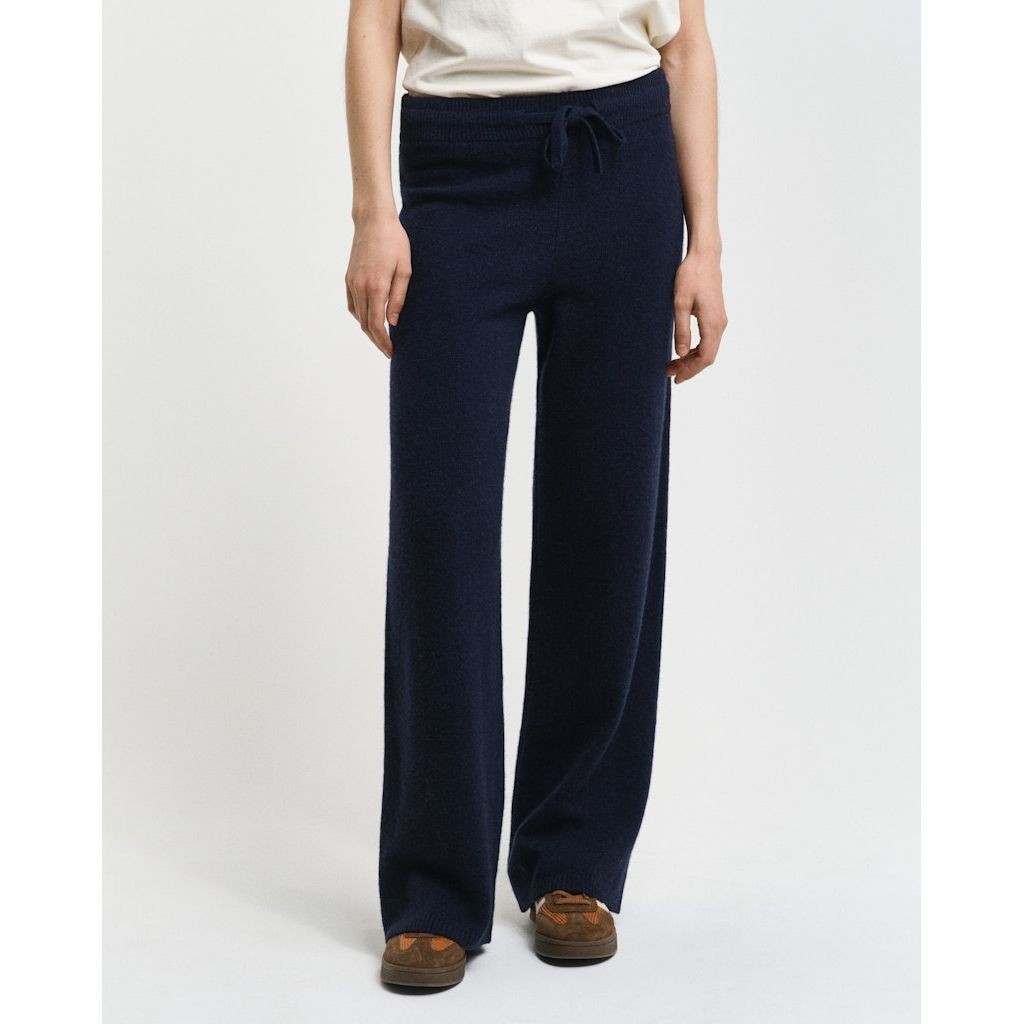 GANT Megztos kelnės moterims, Mėlyna, Wool knitted pants 4