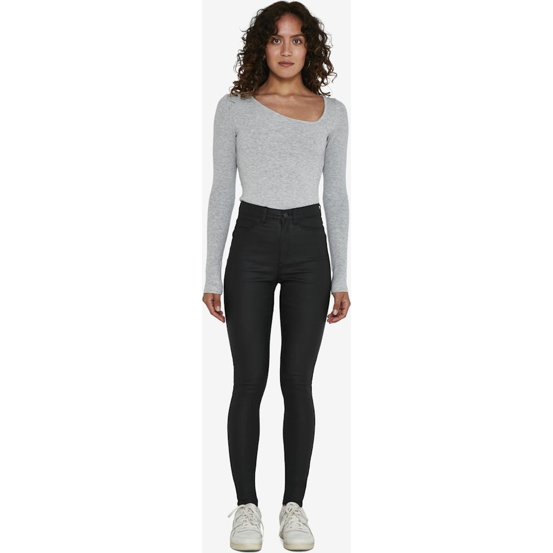 NOISY MAY Slim džinsai moterims, Juoda, NMCALLIE HW SKINNY C 4