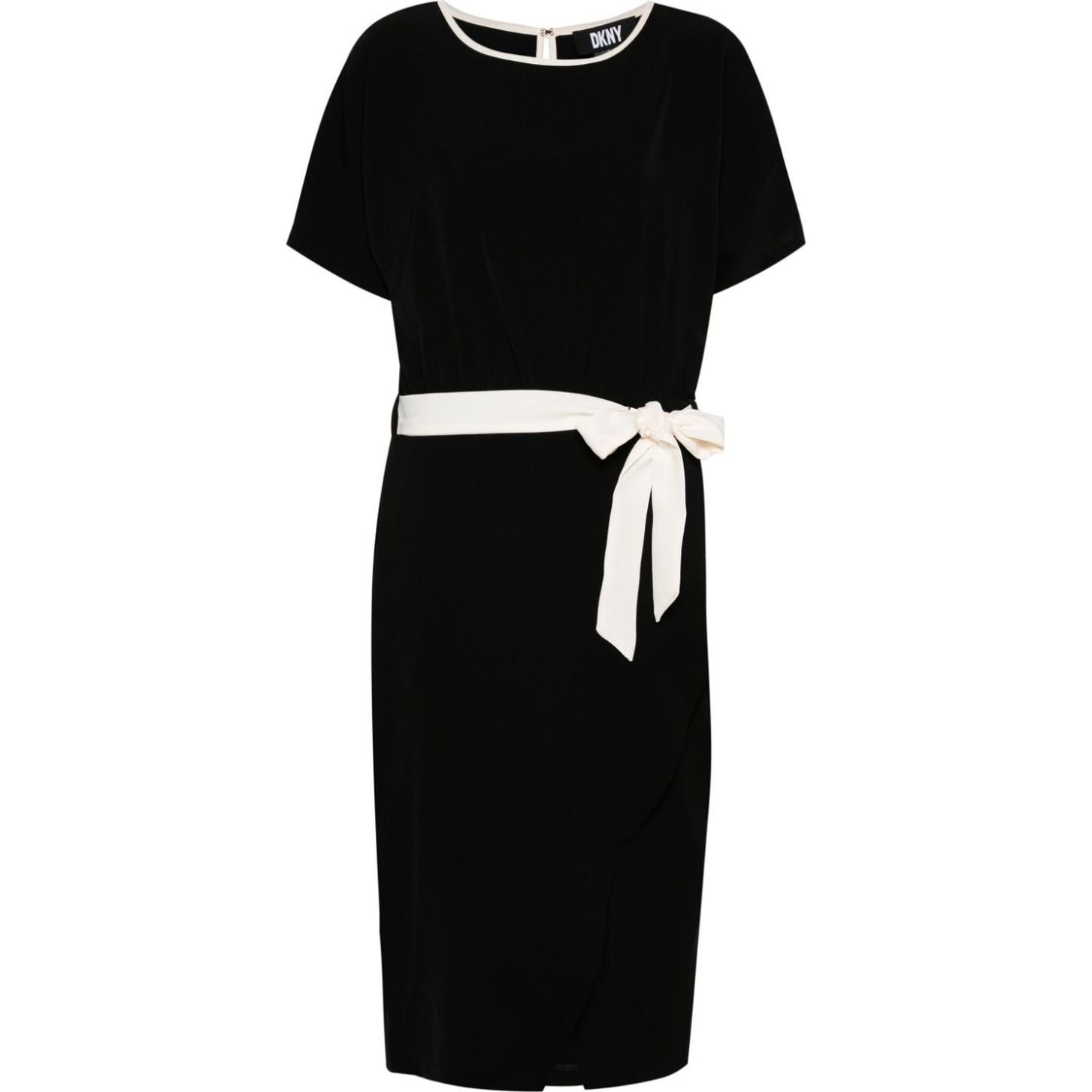 DKNY Midi suknelė moterims, Balta, Dolman slv top w/ faux wrap 1