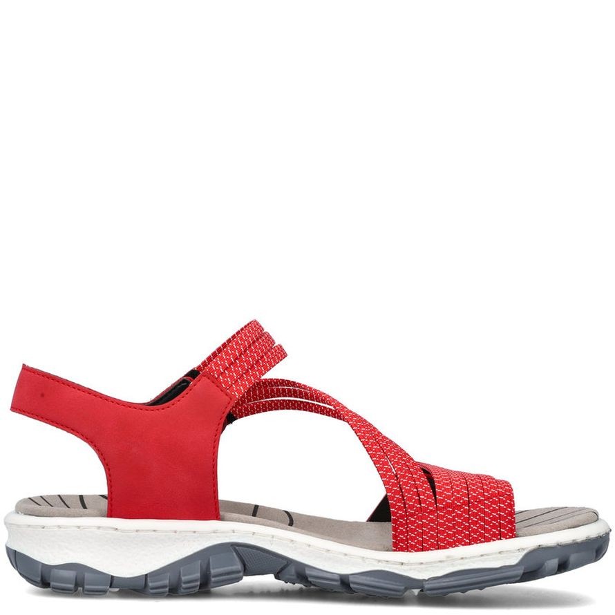 RIEKER Basutės moterims, Raudona, SANDALS 11