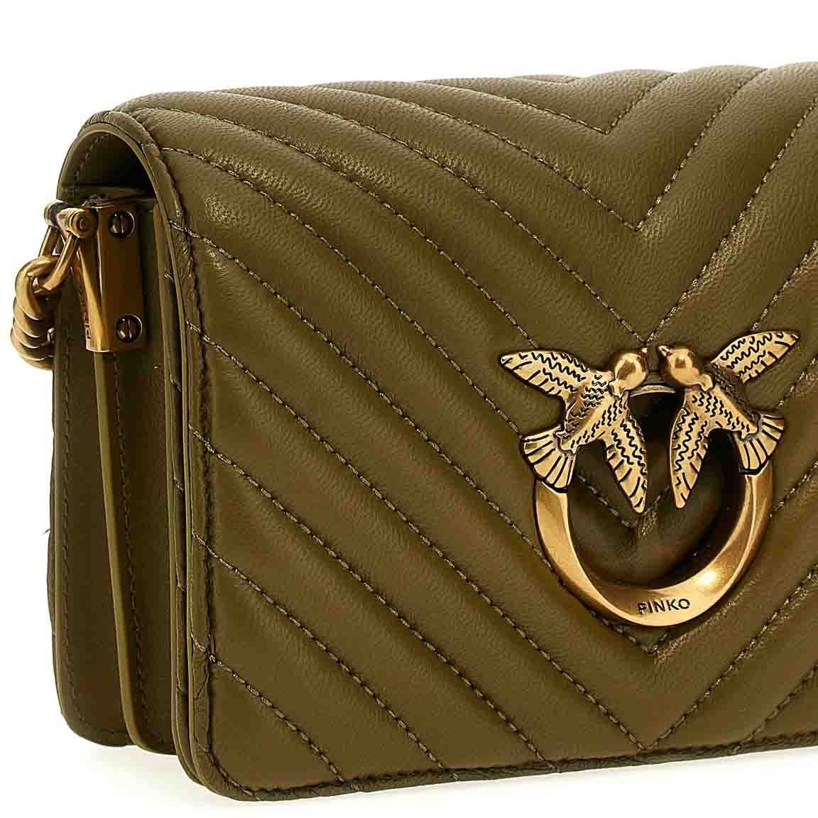 PINKO Rankinė per petį moterims, Žalia, Love click mini 3