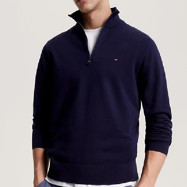 TOMMY HILFIGER Sportinis nertinis vyrams, Mėlyna, 1985 zip mock 2