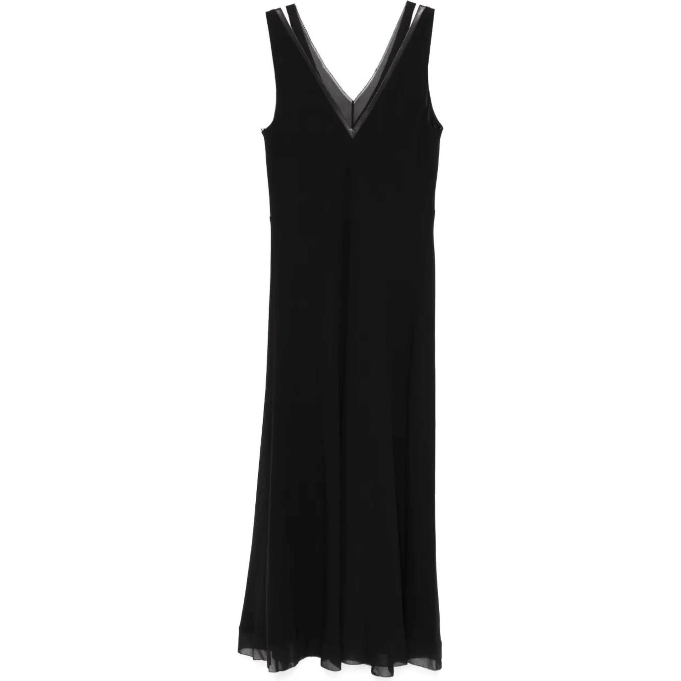 VINCE Midi suknelė moterims, Juoda, Chiffon slip dress 2