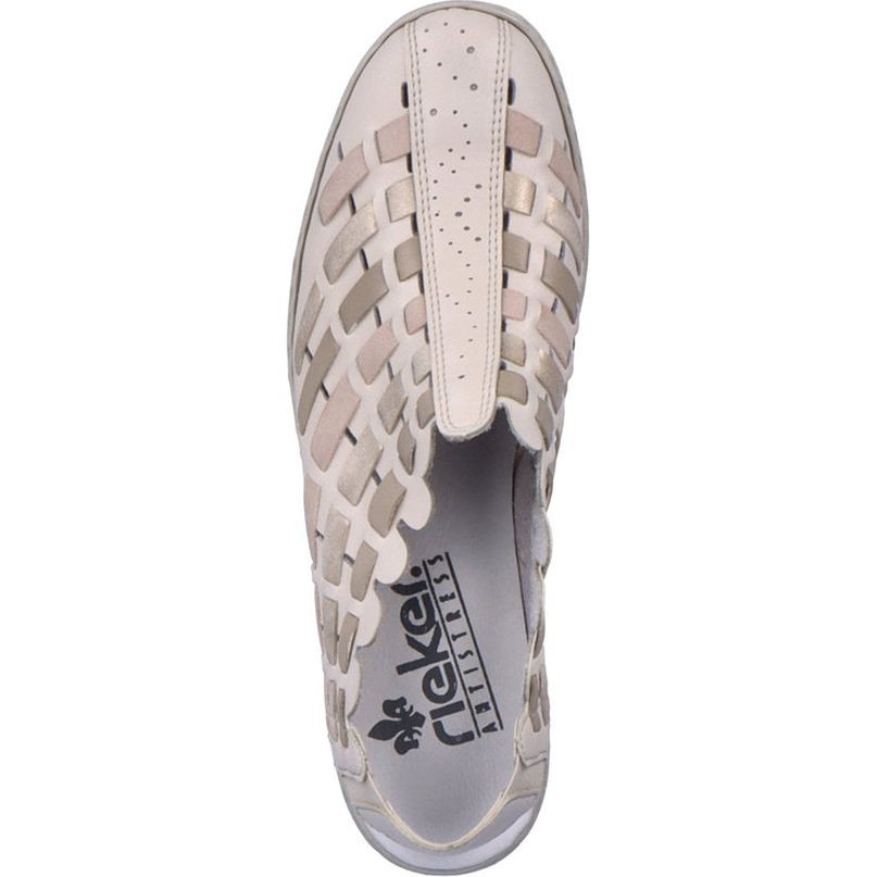 RIEKER Basutės moterims, Smėlio, SANDALS 5