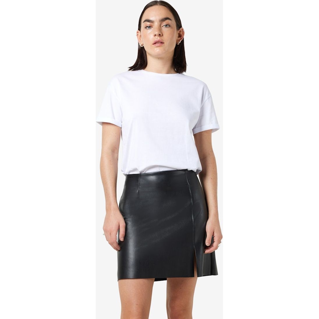 NOISY MAY Mini sijonas moterims, Juoda, NMCLARA PENNY PU HW 5