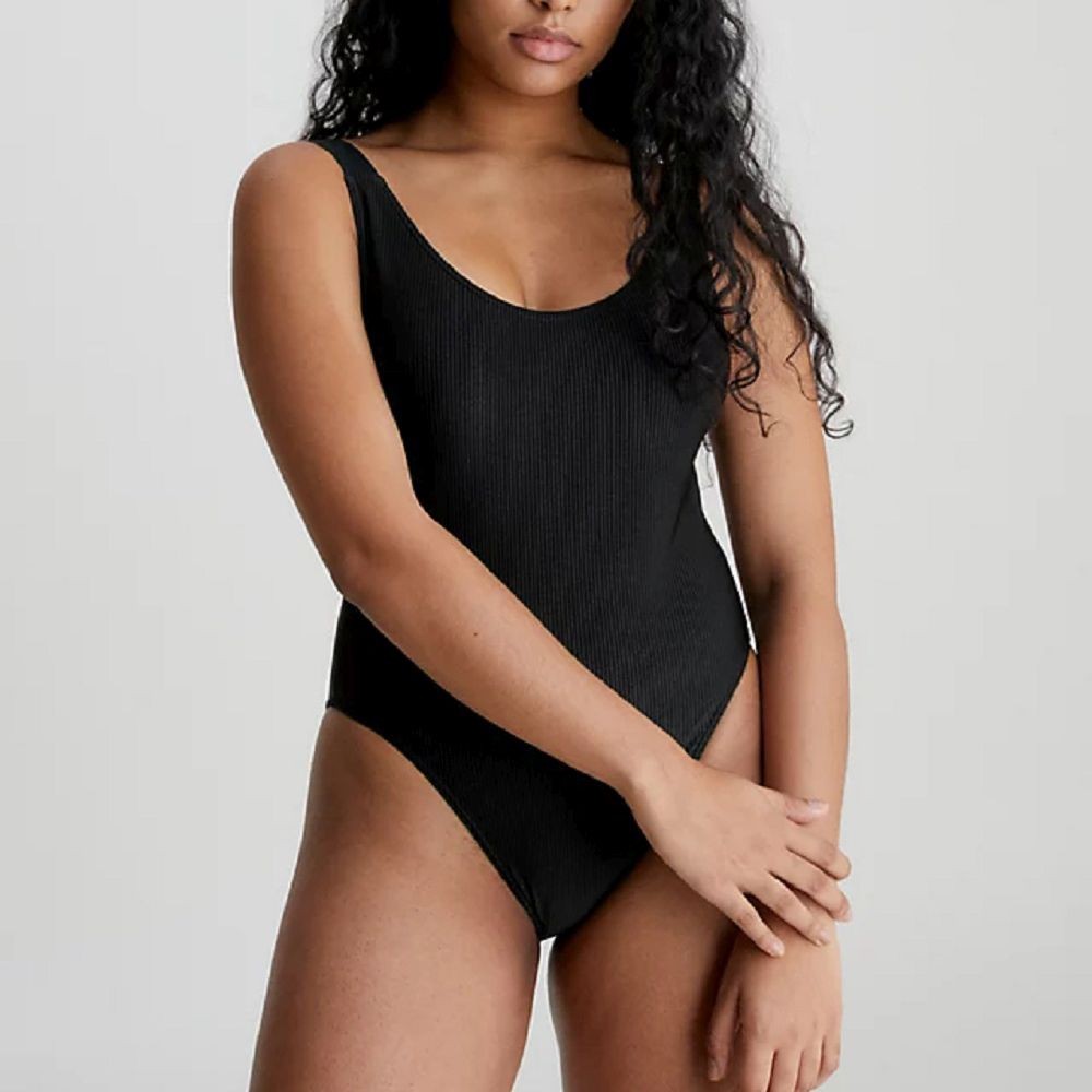 CALVIN KLEIN UW Maudymosi kostiumėlis moterims, Juoda, Scoop back one piece 2