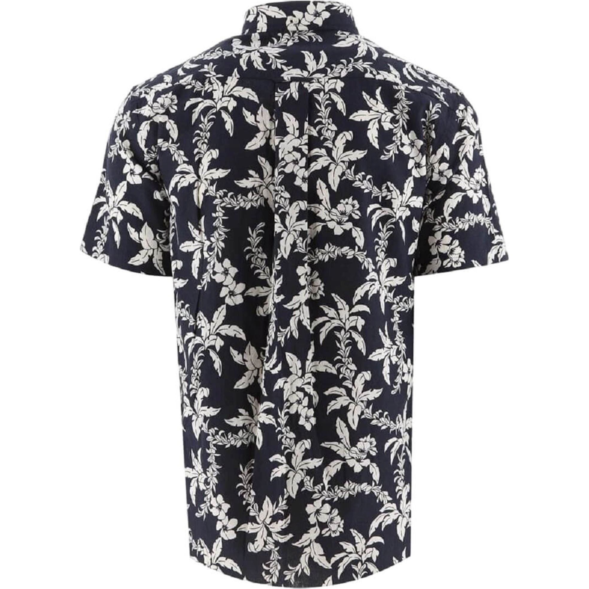 GANT Marškiniai vyrams, Mėlyna, REG COTTON LINEN PALM SS SHIRT 2