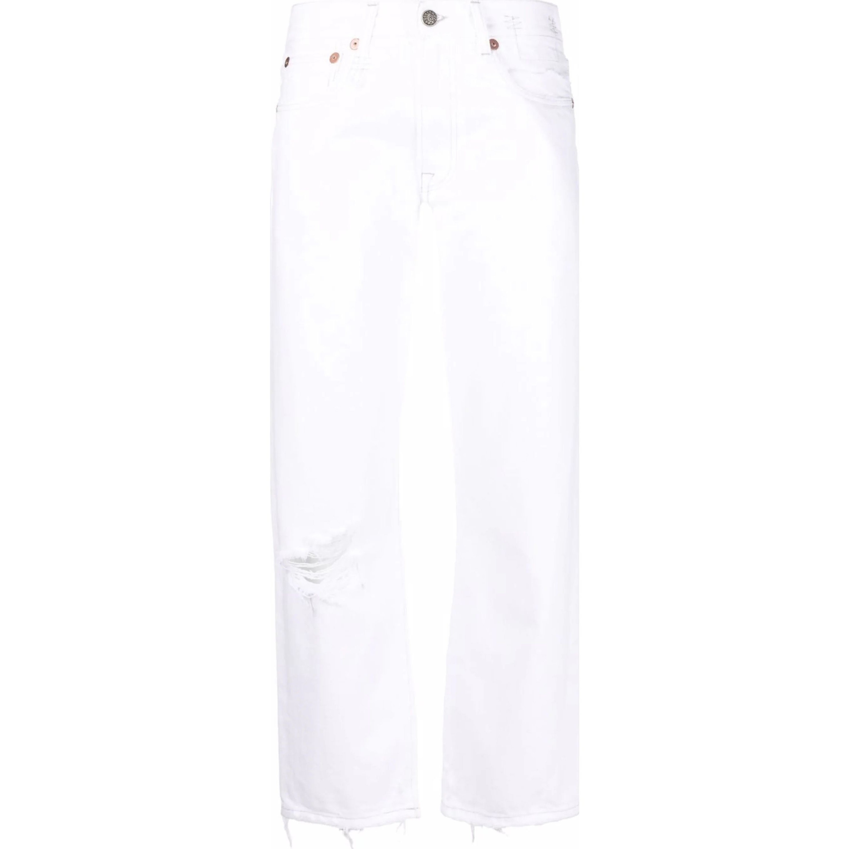 R13 Tiesūs džinsai -moterims, Balta, Boyfriend jean