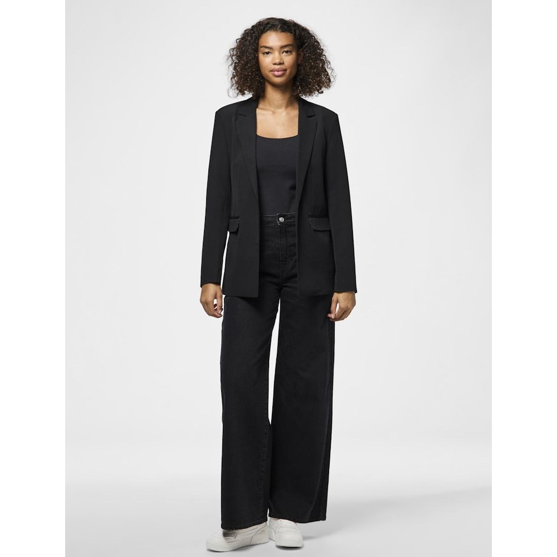 PIECES Švarkas moterims, Juoda, Bozzy detail blazer 7