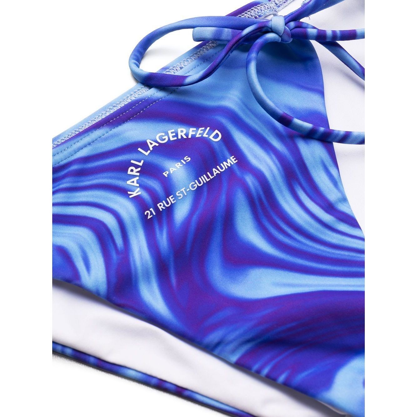 KARL LAGERFELD Apatinė kostiumėlio dalis moterims, purple, String bikini bottoms w/ logo 3