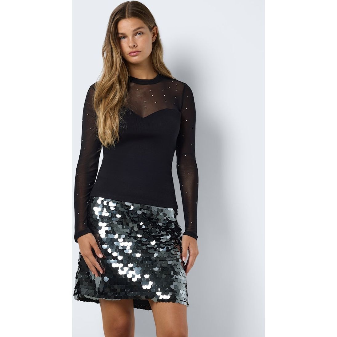 NOISY MAY Palaidinės moterims, Juoda, Maya mix detail top 3