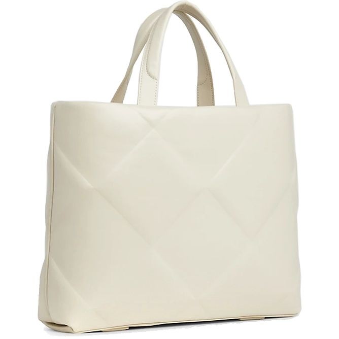 CALVIN KLEIN Pirkinių krepšys moterims, Smėlio, Quilt large shopper tote bag 2