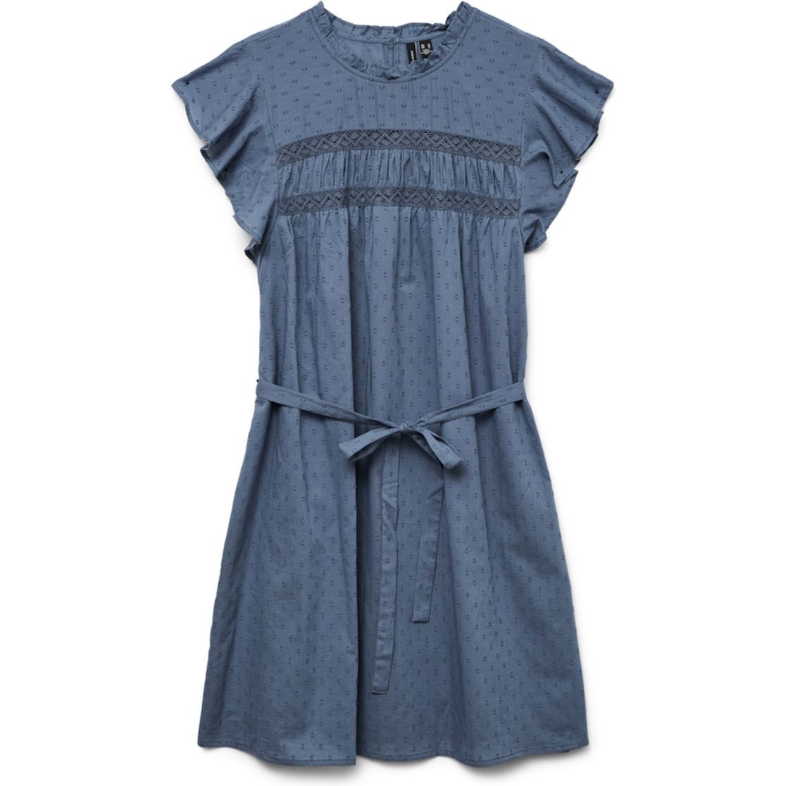VERO MODA Mini suknelė moterims, Mėlyna, Trine sl short lace dress