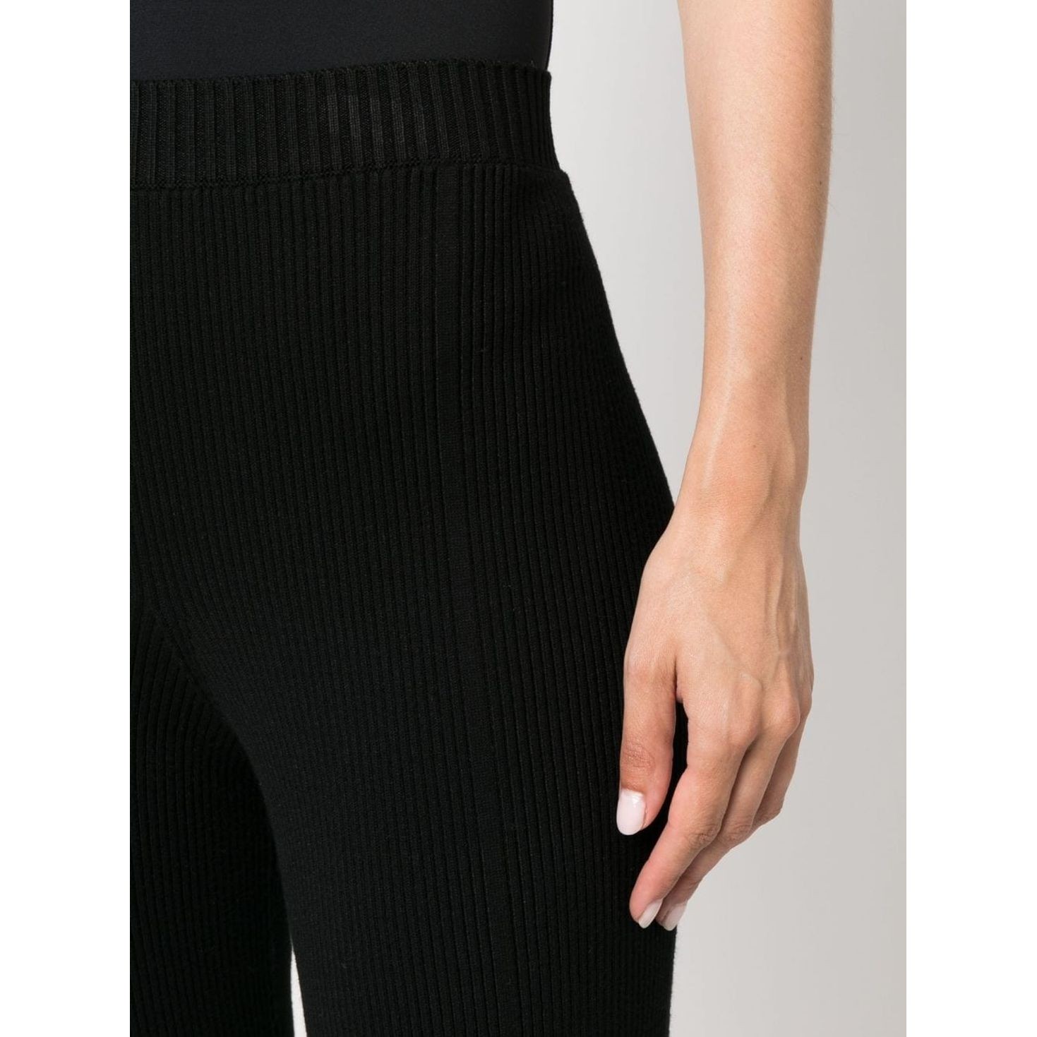 AERON Tiesūs džinsai moterims, Juoda, Ribbed straight pants 4