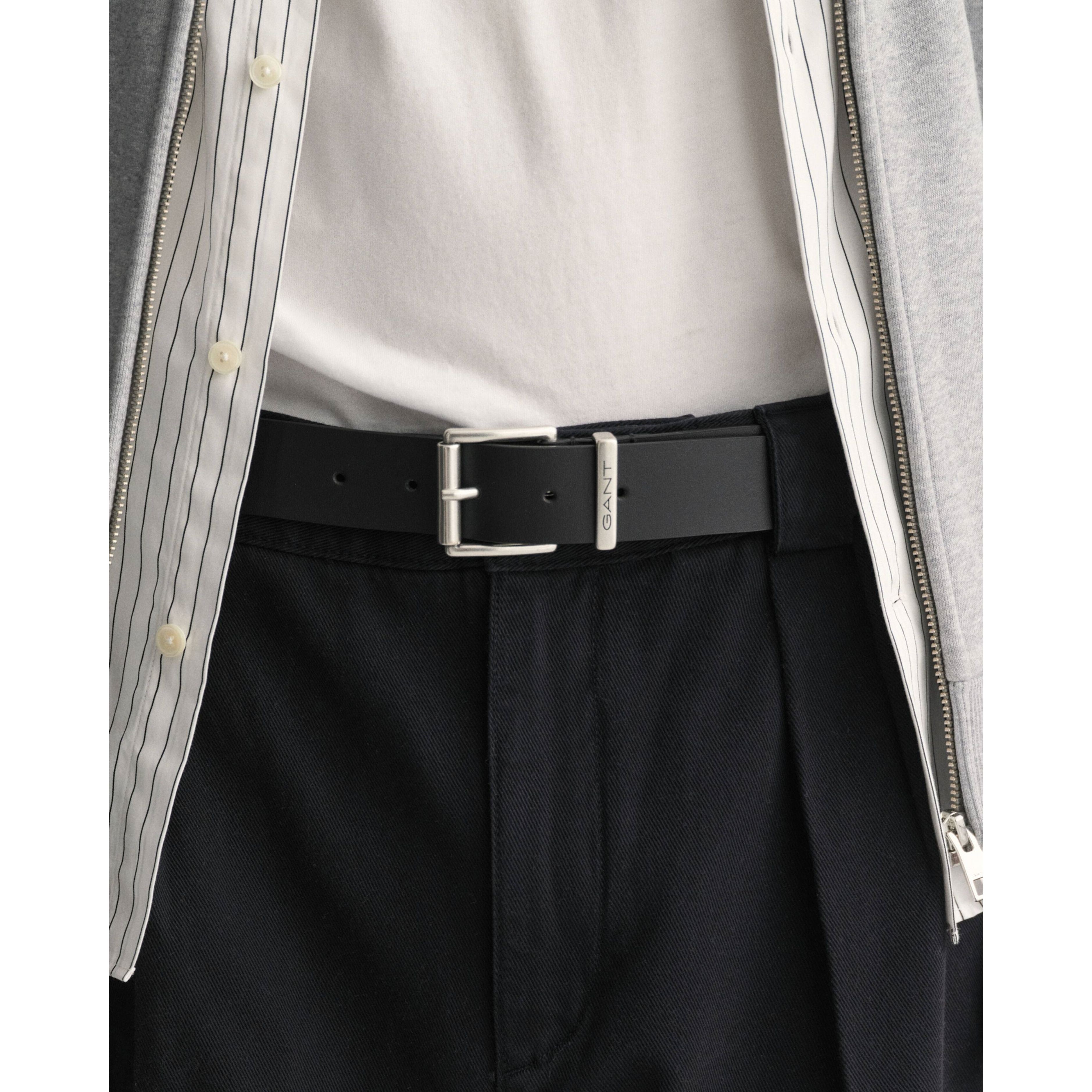 GANT Diržas vyrams, Juoda, LOGO LEATHER BELT 3