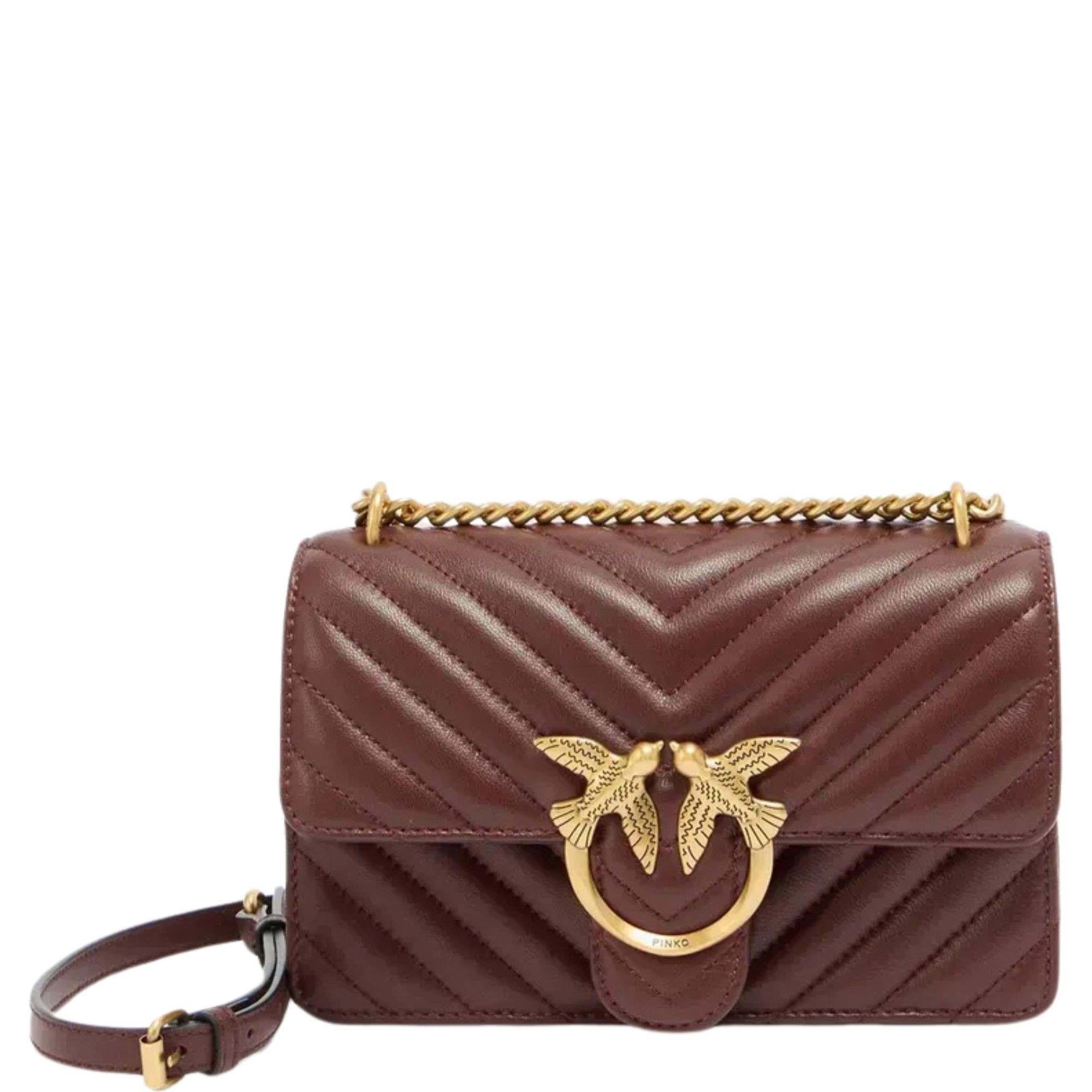 PINKO Rankinė per petį moterims, Vyšninė, Love icon mini dc 1