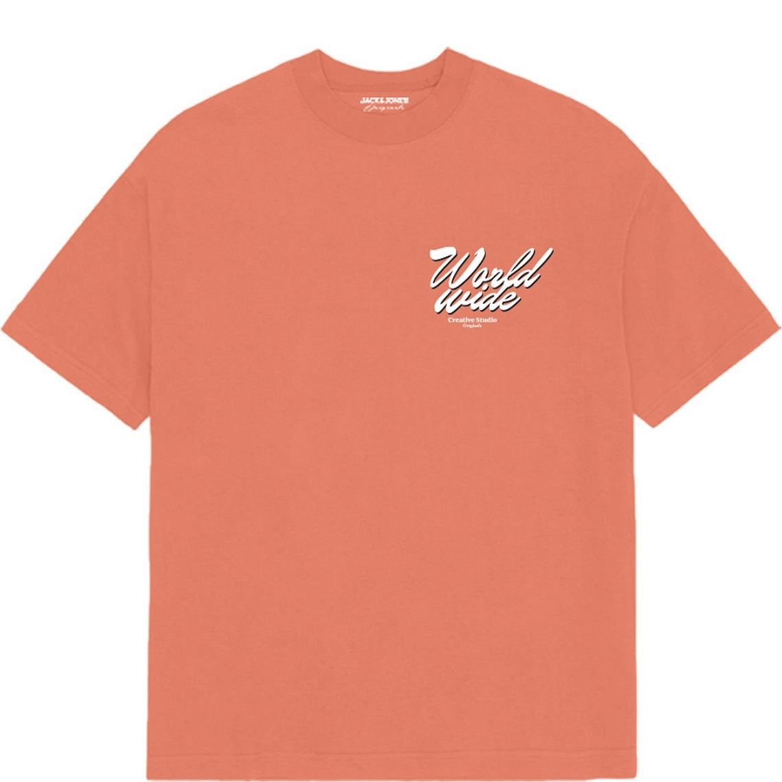 JACK & JONES Marškinėliai vyrams, Oranžinė, JORSTAR TEE SS CREW