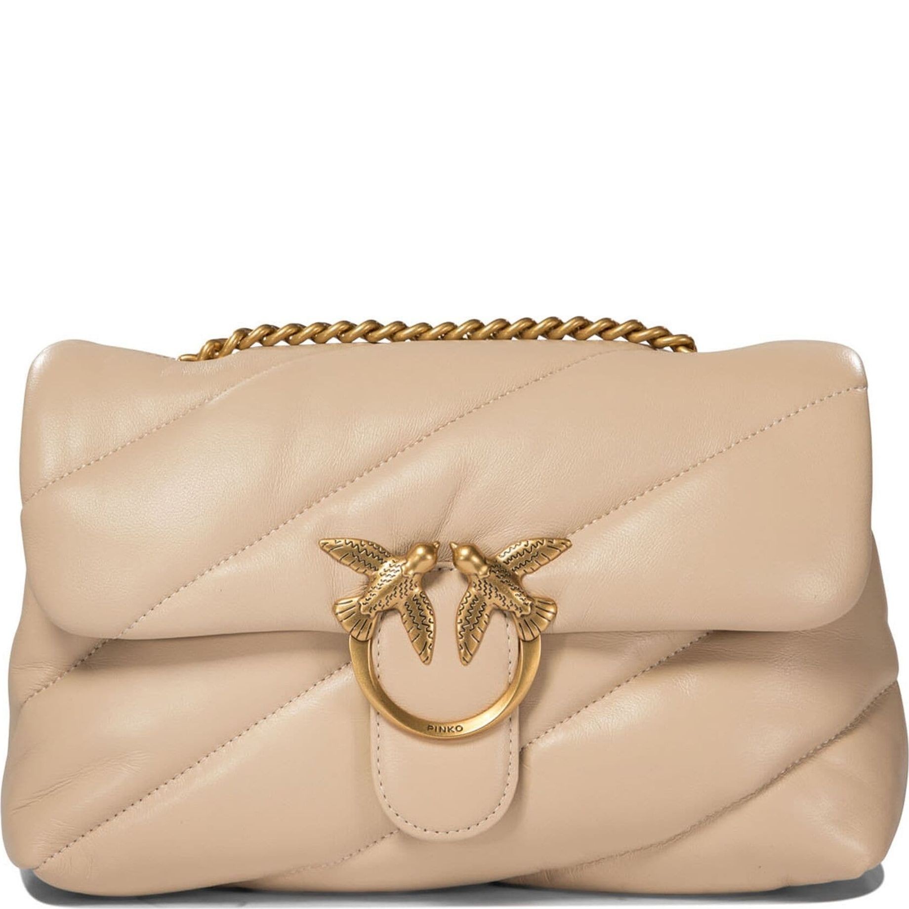 PINKO Rankinė per petį moterims, Smėlio, Love puff shoulder bag 1