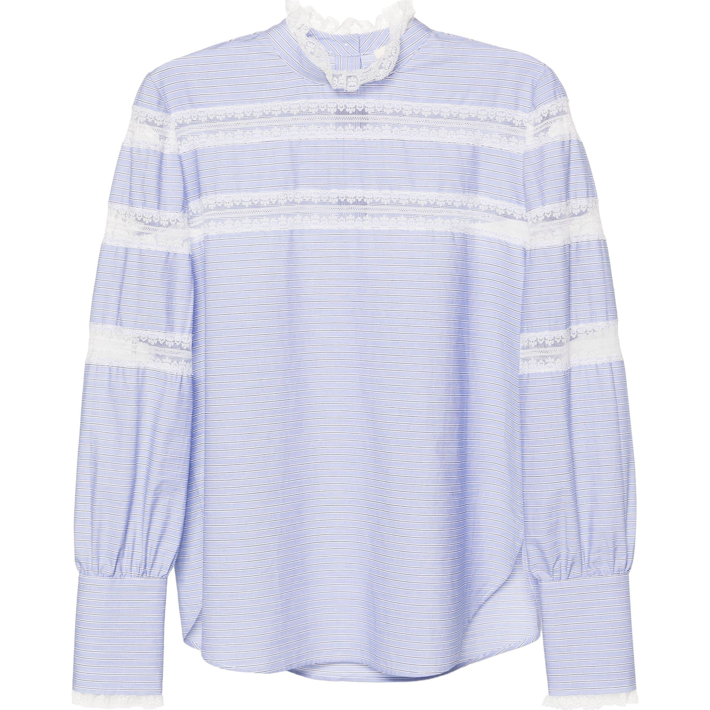 TWINSET Marškiniai ilgomis rankovėmis moterims, Mėlyna, Logo plaque shirt