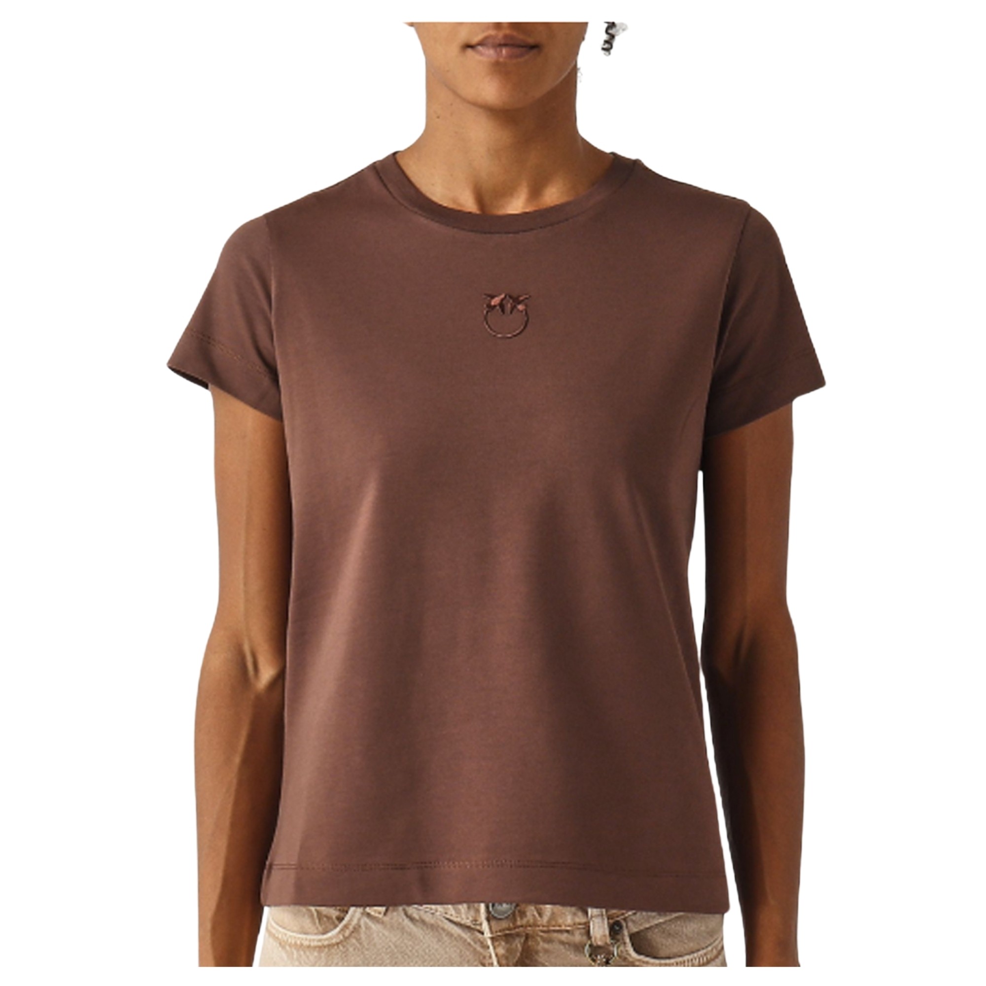 PINKO Marškinėliai trump. rankovėmis moterims, Ruda, Bussolotto t-shirt