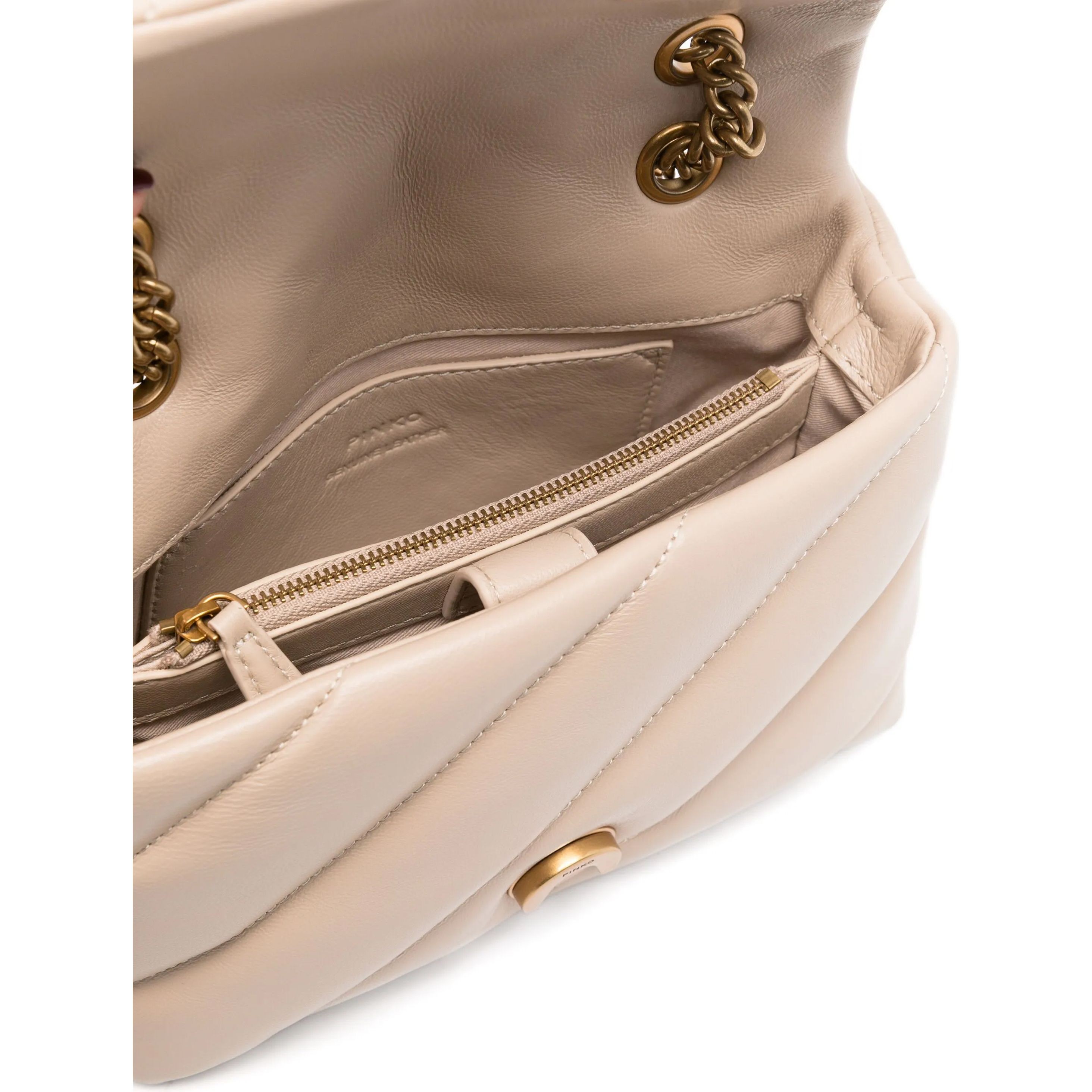 PINKO Rankinė per petį moterims, Smėlio, Love puff mini shoulder bag 4