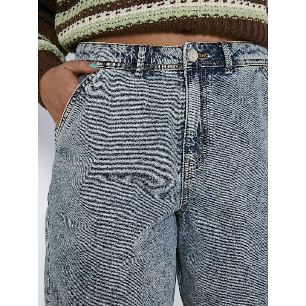 NOISY MAY Šortai moterims, Mėlyna, NMSELLA HW SLOUCHY DN 6