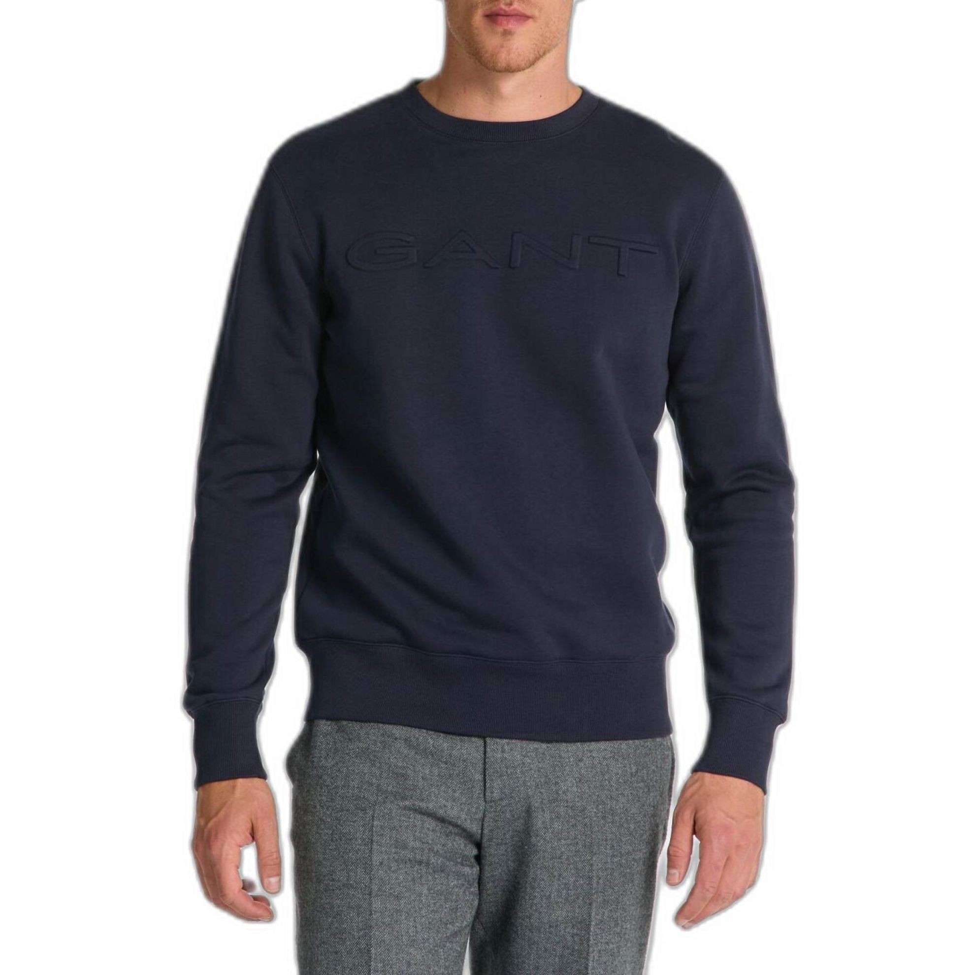 GANT Megztinis vyrams, Mėlyna, EMBOSSED SWEAT C-NECK 3