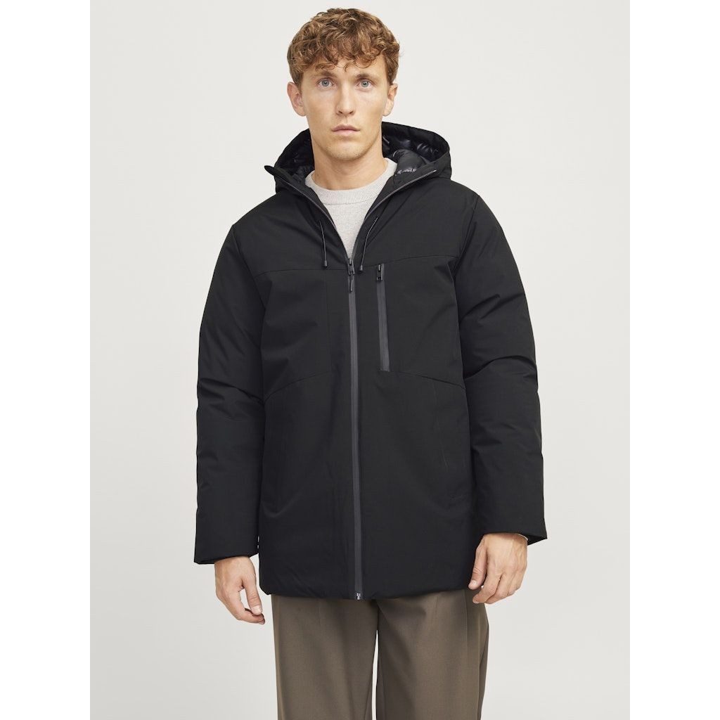 JACK & JONES Pūkinė striukė vyrams, Juoda, Payne parka jacket 2