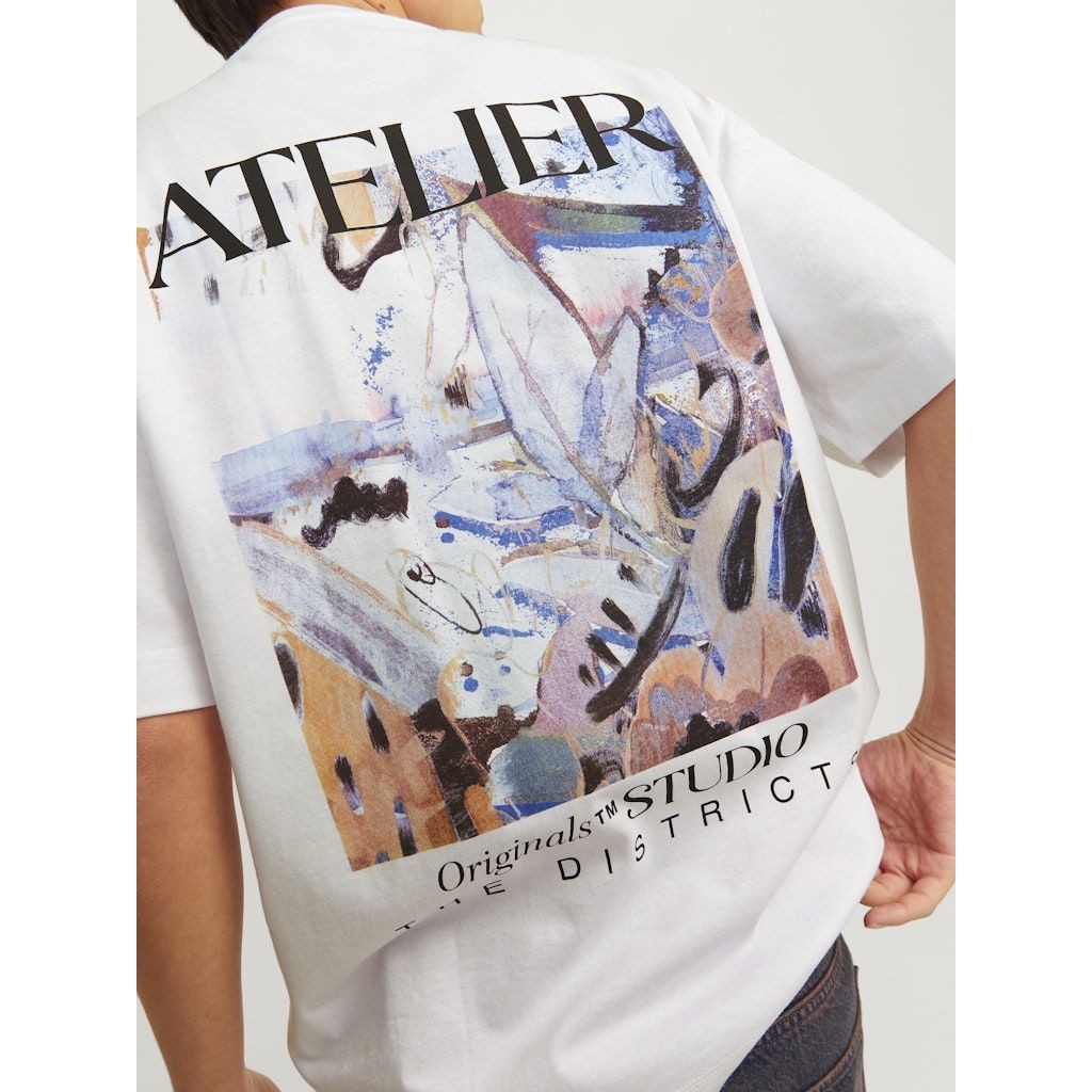 JACK & JONES Marškinėliai vyrams, Balta, Brooklyn graphic back tee 7