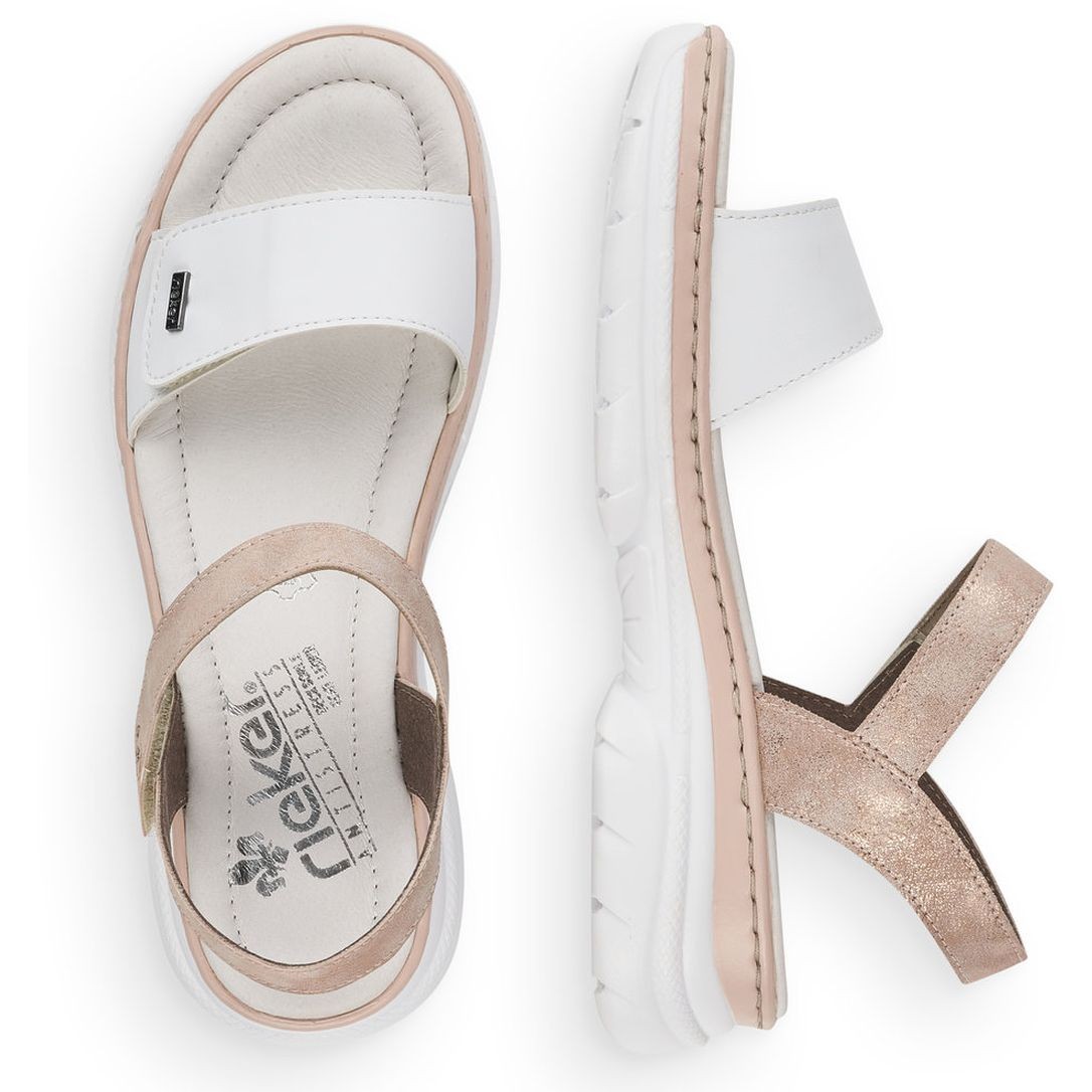 RIEKER Basutės moterims, Balta, SANDALS 10