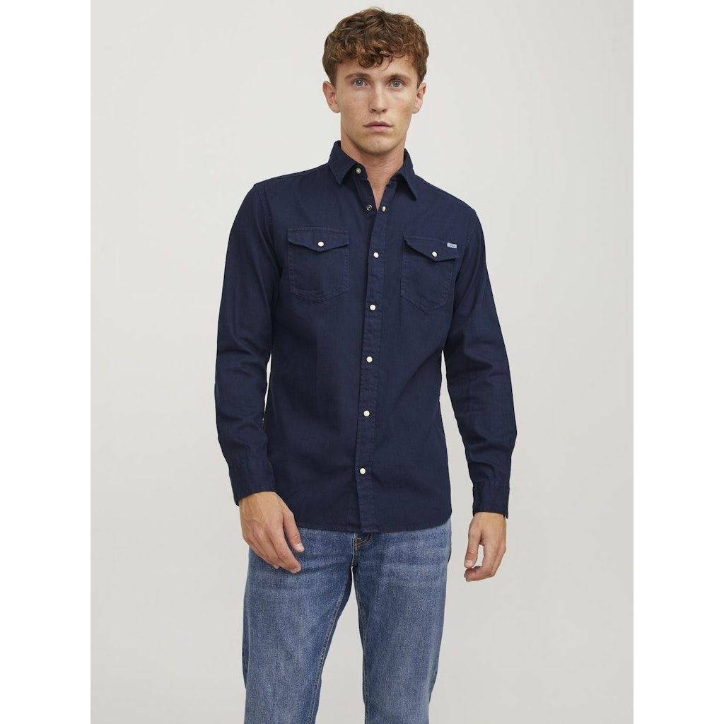 JACK & JONES Marškiniai ilgomis rankovėmis vyrams, Mėlyna, Esheridan shirt 8