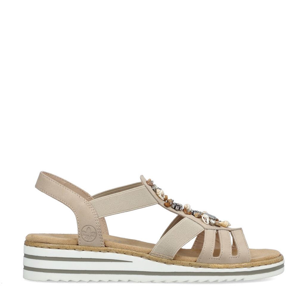 RIEKER Basutės moterims, Smėlio, SANDALS 4