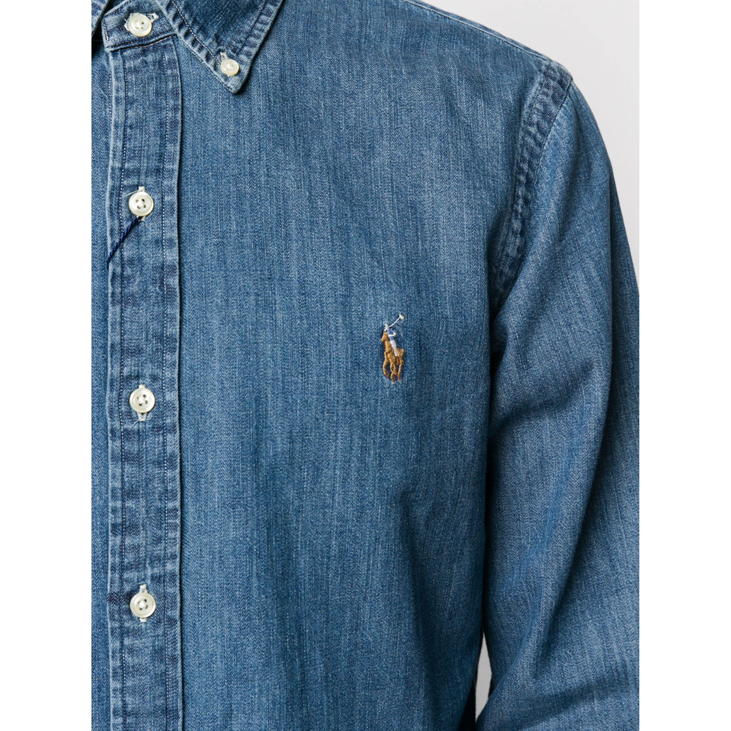 POLO RALPH LAUREN Marškiniai vyrams, Mėlyna, Slim fit denim shirt 3