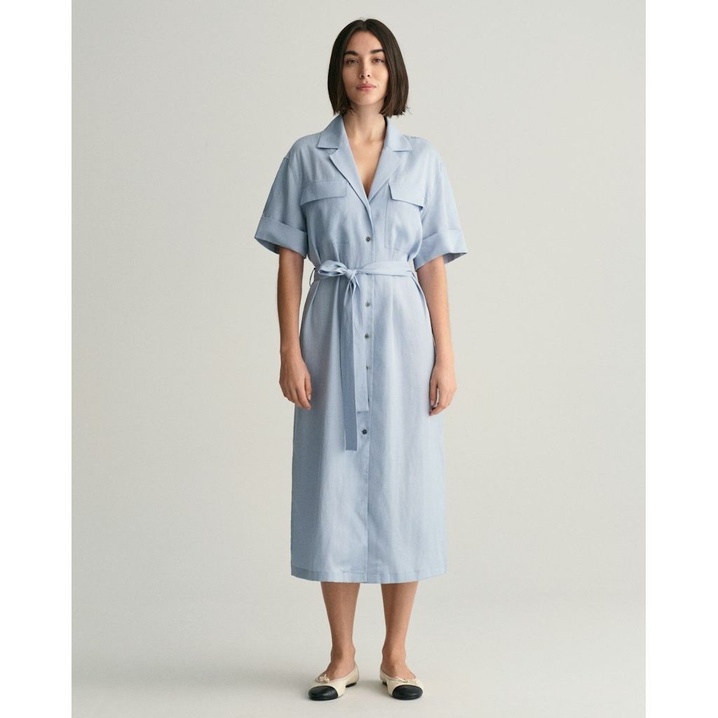 GANT Midi suknelė moterims, Mėlyna, REL POCKET SS SHIRT DRESS 2