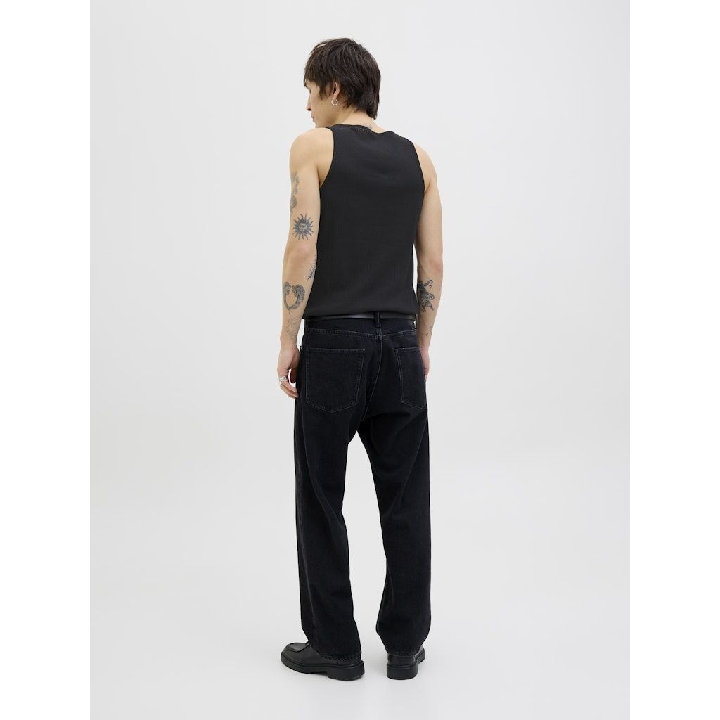 JACK & JONES Marškiniai be rankovių vyrams, Juoda, Hydra pointelle tank top 4