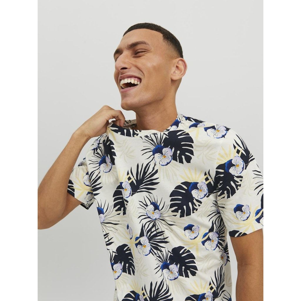 JACK & JONES Marškinėliai vyrams, Smėlio, JORTULUM AOP TEE SS 7