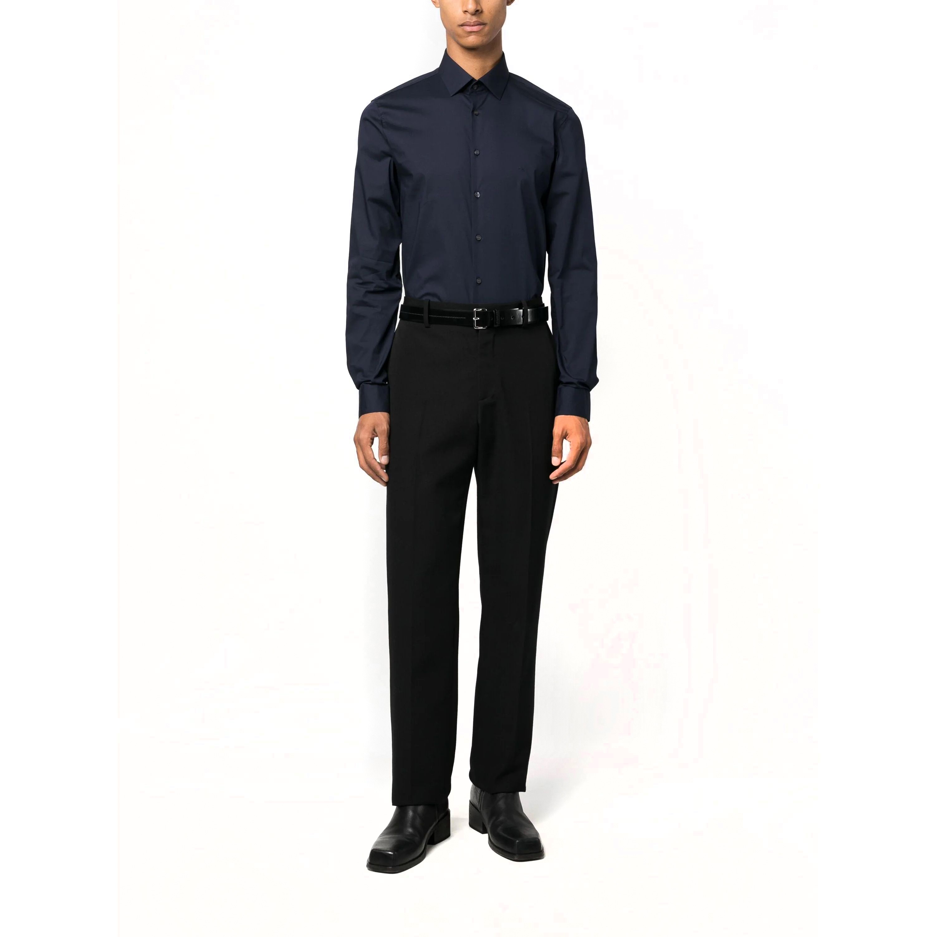 CALVIN KLEIN Marškiniai ilgomis rankovėmis vyrams, Mėlyna, Poplin stretch slim shirt 2