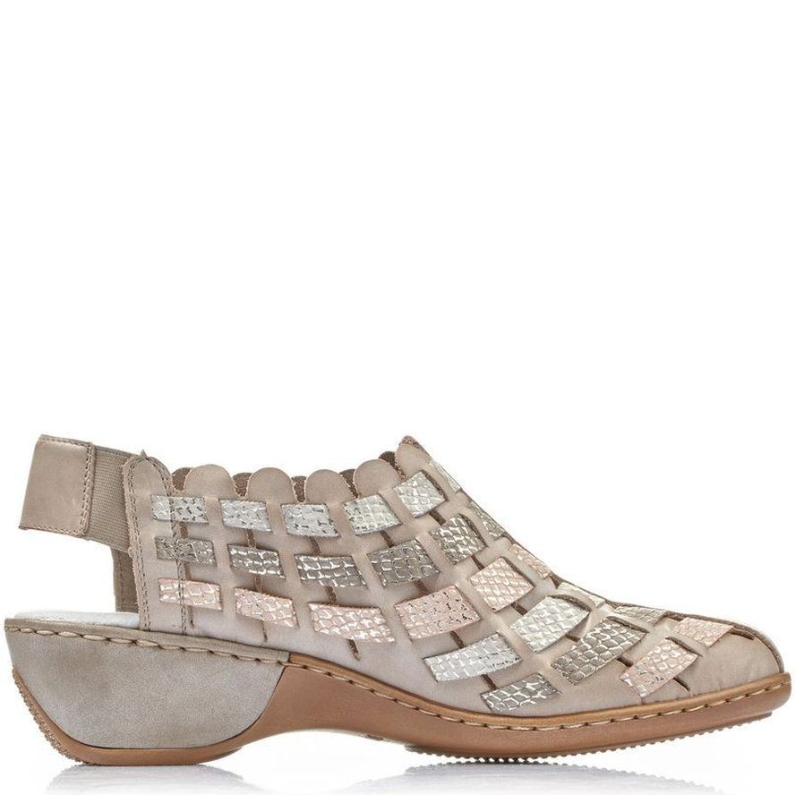 RIEKER Basutės moterims, Smėlio, SANDALS 3