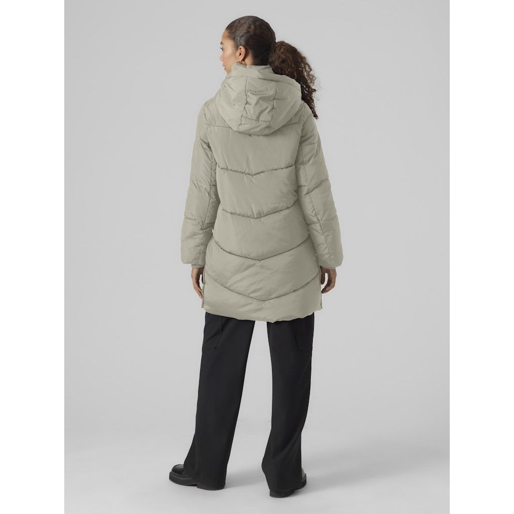 VERO MODA Pūkinis paltas moterims, Pilka, Halsey coat boo 4
