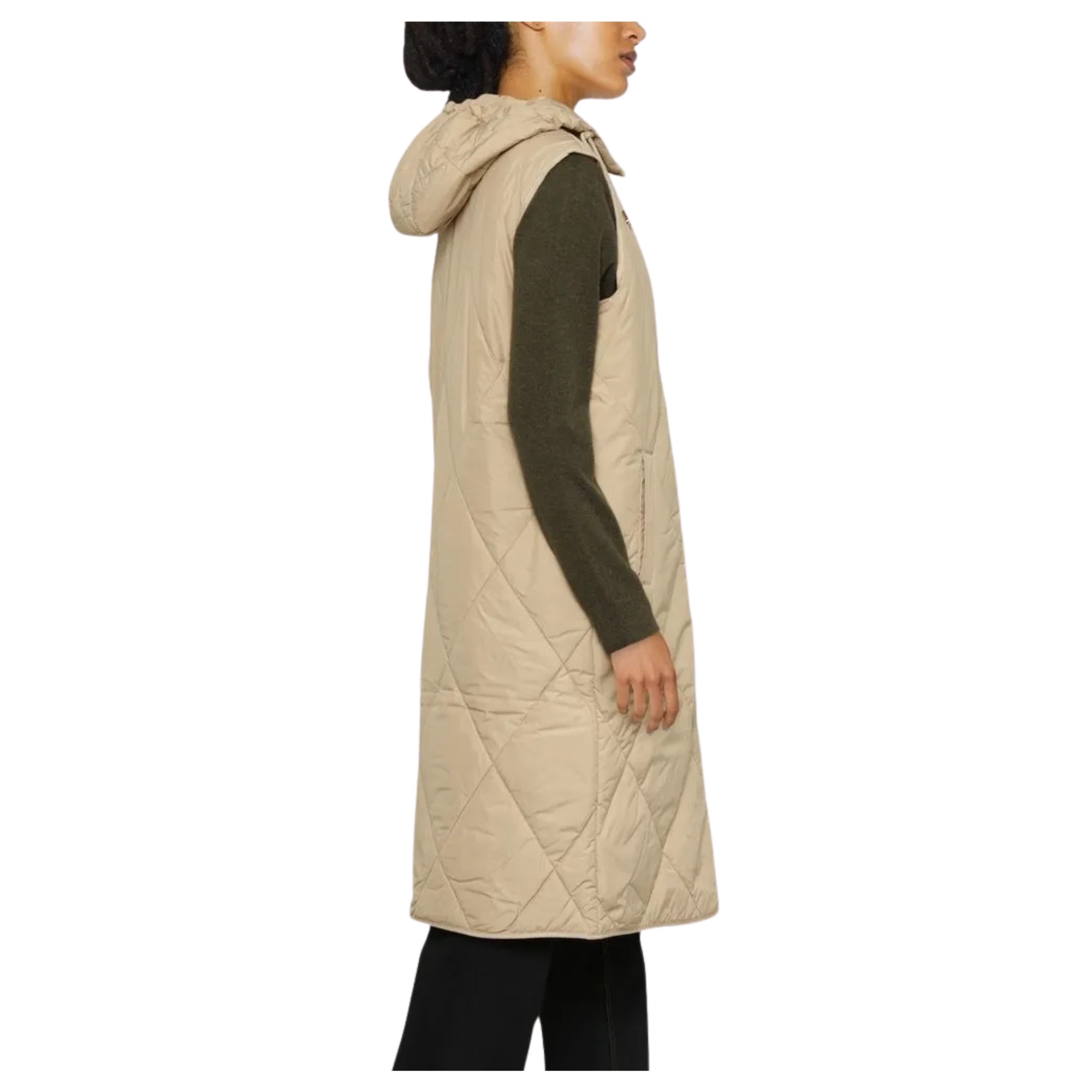 TOMMY HILFIGER Pūkinė liemenė moterims, Smėlio, Sorona quilted long vest 3