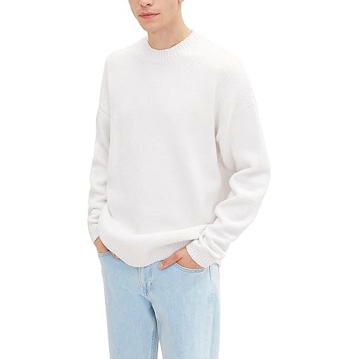 TOM TAILOR Megztinis vyrams, Balta, Megztinis 2