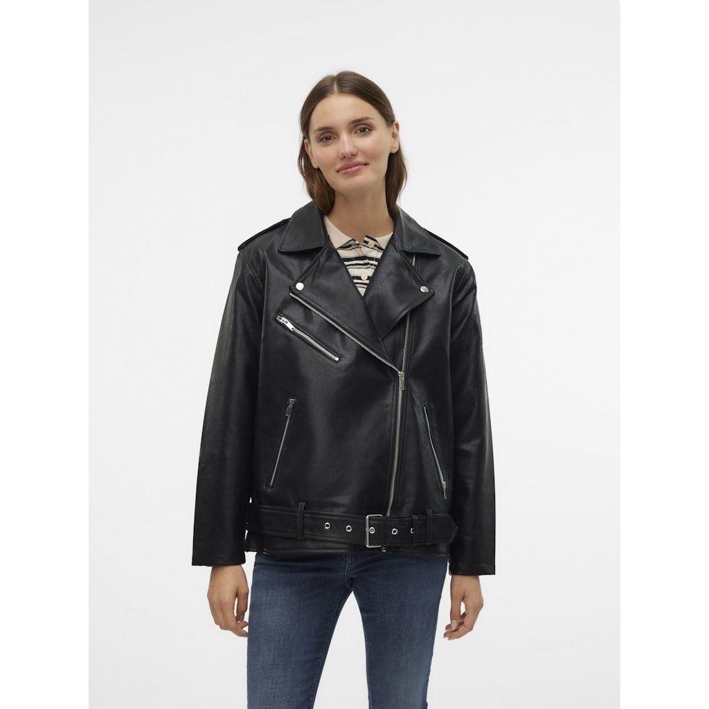 VERO MODA Odinė striukė moterims, Juoda, Ramon paula jacket 3