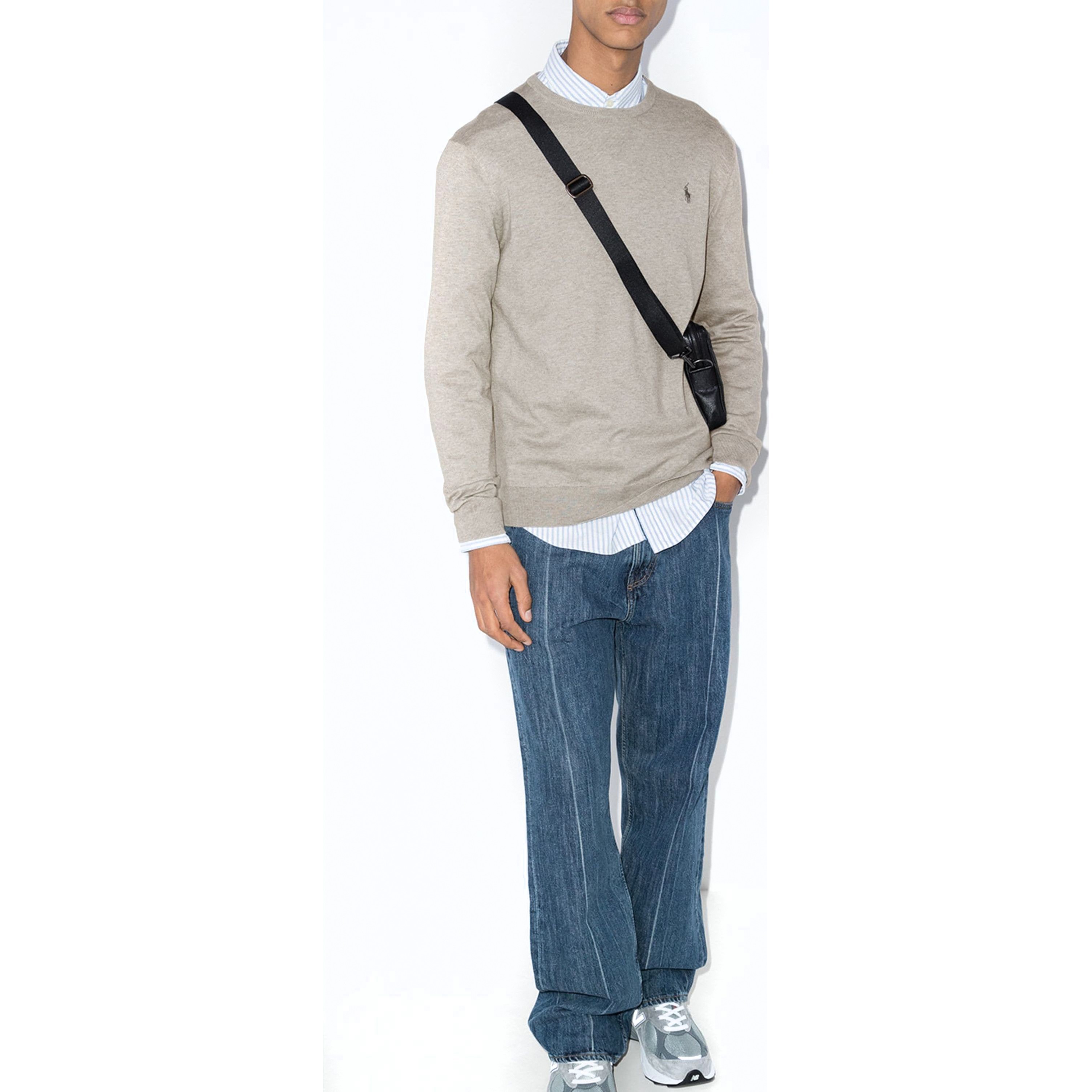 POLO RALPH LAUREN Megztinis vyrams, Pilka, Slim fit cotton sweater 4