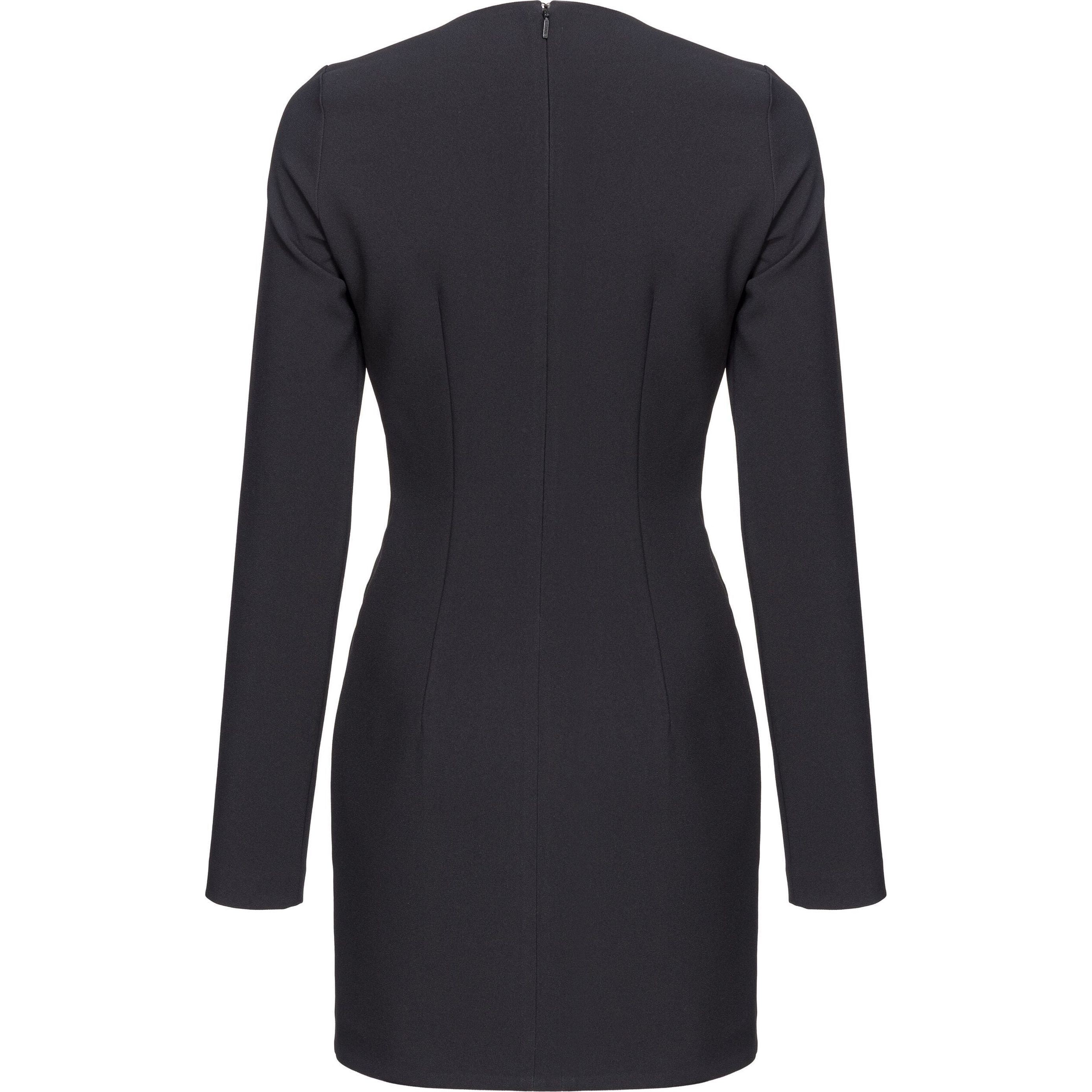 PINKO Mini suknelė moterims, Juoda, Zipped crepe v-neck minidress 2